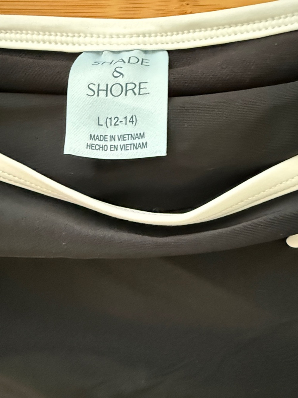 Black Swim Skirt with White Trim - Picture 2 of 3